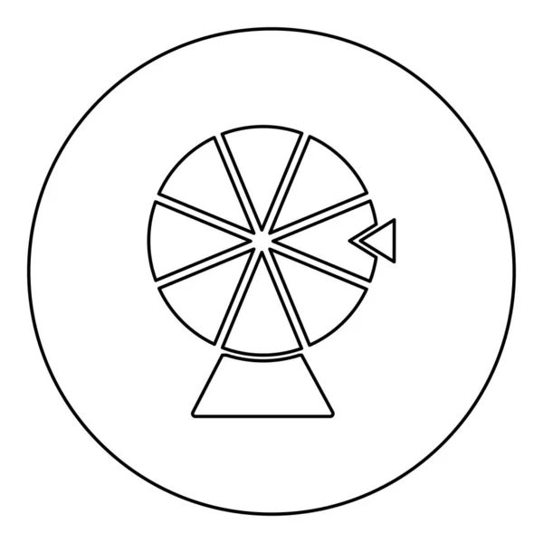 Glücksrad Glück Roulette Spiel Zufall Konzept Symbol Kreis Runde Schwarze — Stockvektor