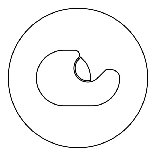 圆形圆形黑色矢量图图像轮廓线条细线型简约餐桌图标用苏格兰带粘合剂分配器 — 图库矢量图片