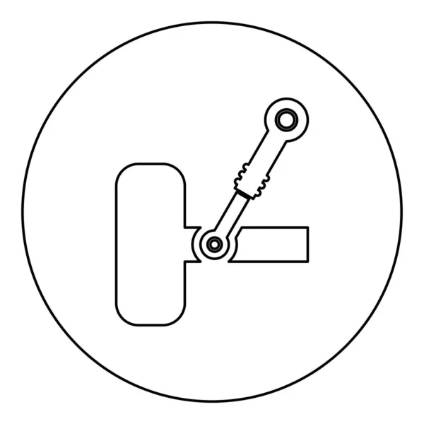 轮式减震器汽车悬架系统自动服务图标圆形圆形黑色矢量图形轮廓线条细型简约 — 图库矢量图片