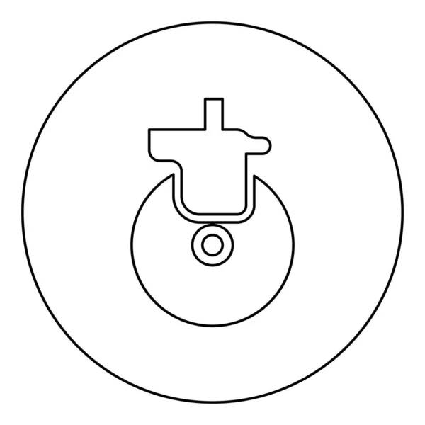 Kolo Pro Nábytek Zaklínadlo Otočný Ikona Kruhu Kulaté Černé Barvy — Stockový vektor