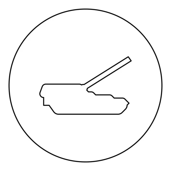 Αυτοκινούμενο Howitzer Σύστημα Πυροβολικού Εικονίδιο Κύκλο Γύρο Μαύρο Χρώμα Διάνυσμα — Διανυσματικό Αρχείο