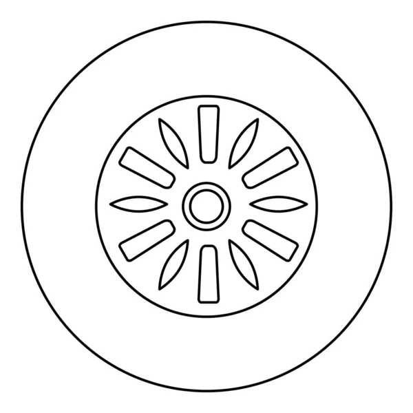 Cercle Industrie Tambour Icône Ronde Cercle Illustration Vectorielle Couleur Noire — Image vectorielle