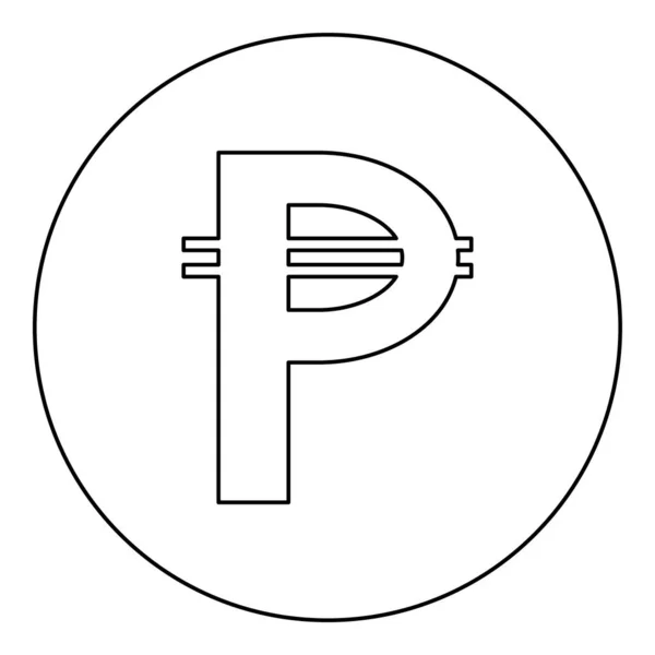 Segno Peso Filippino Moneta Simbolo Pesos Icona Cerchio Rotondo Colore — Vettoriale Stock