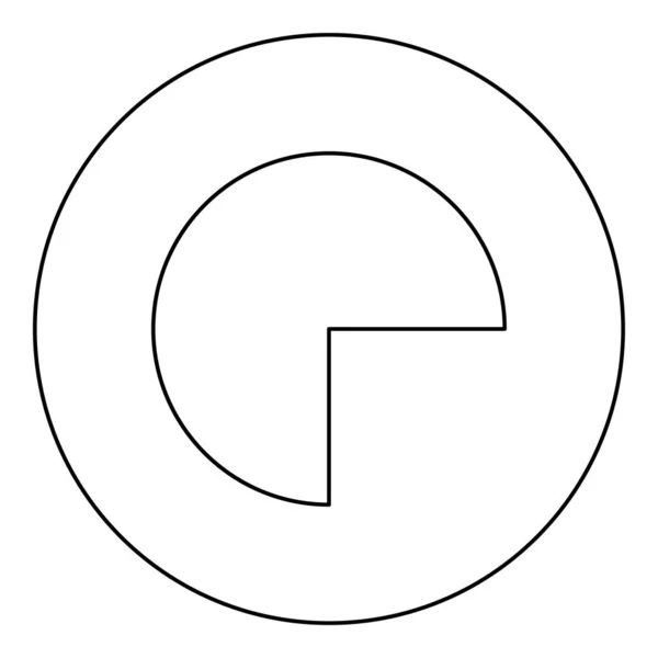Partie Cercle Trois Quatre Icône Cercle Rond Couleur Noire Vecteur — Image vectorielle