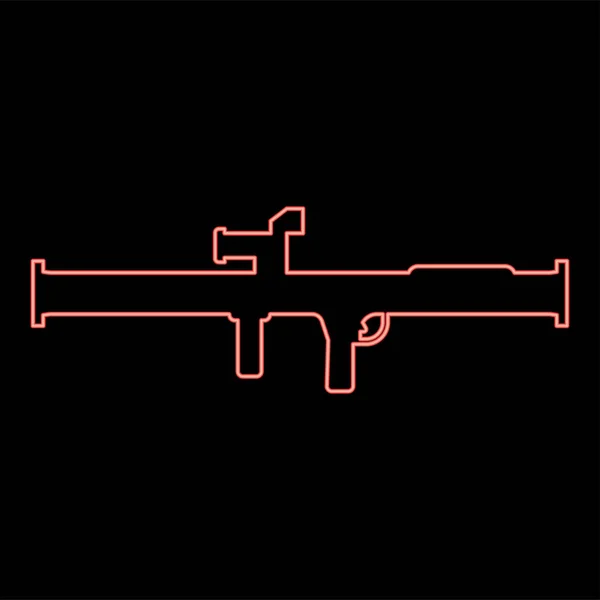 Neon Sklep Granatnik Bazooka Pistolet System Rakietowy Czerwony Kolor Wektor — Wektor stockowy