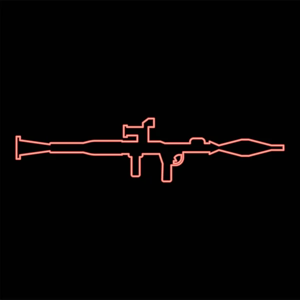 Neon Granatwerfer Militärische Waffe Armee Rote Farbe Vektor Illustration Bild — Stockvektor