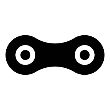 Bisiklet zinciri paten bisiklet onarımı yedek parça motosiklet simgesi siyah renk vektör illüstrasyon düz resim biçimi