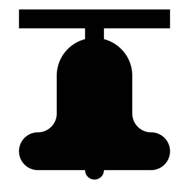 Kilise çanı konsepti campanile çan kulesi simgesi siyah renk vektör illüstrasyon düz resim biçimi