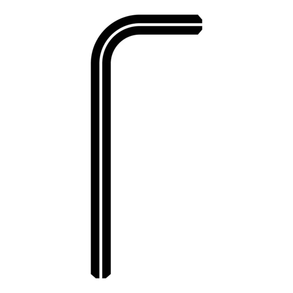 Hex Schlüssel Sechskantschlüssel Werkzeug Befestigung Konzept Symbol Schwarze Farbe Vektor — Stockvektor