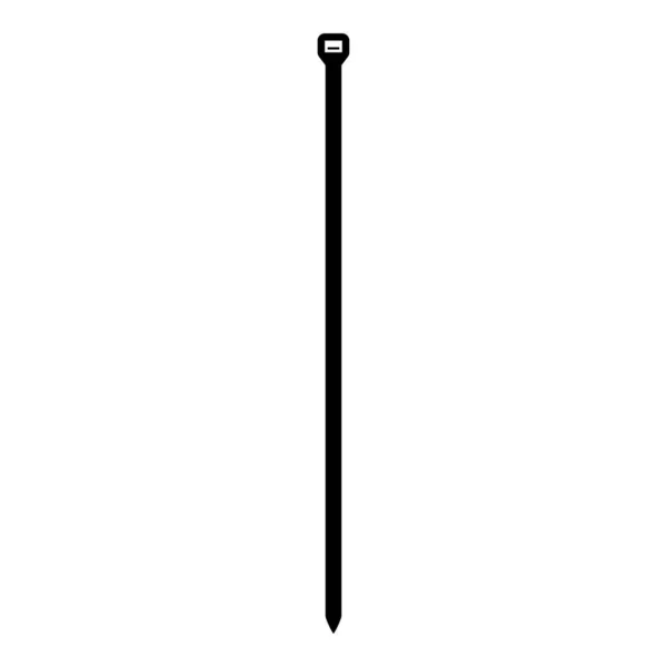 Kabelbinder Reißverschluss Baumaterial Symbol Schwarz Farbe Vektor Illustration Bild Flachen — Stockvektor