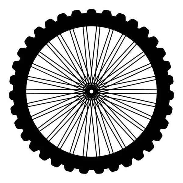 Bicicletta Ruota Bici Icona Del Motociclo Colore Nero Vettore Illustrazione — Vettoriale Stock