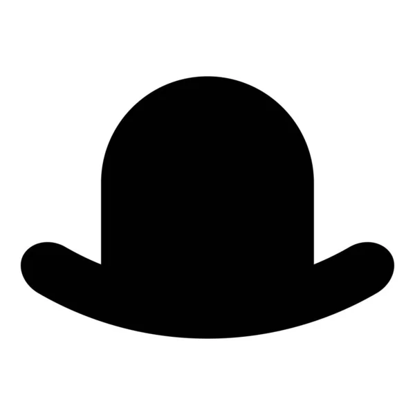 古い帽子ヴィンテージボウラー紳士ヘッドウェア男性エレガントなフェドーラHomburg Hatケチつばトップ帽子アイコンブラックカラーベクトルイラストイメージフラットスタイルシンプルな — ストックベクタ