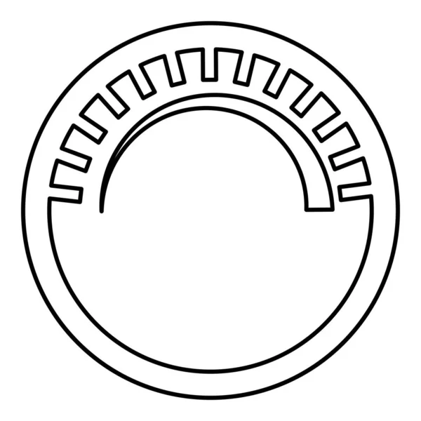 ノブの調整ハンドルのバリエーション値調整記号は レベルの概念調整ボタン輪郭線アイコン黒のカラーベクトルイラスト画像薄いフラットスタイルシンプルな — ストックベクタ