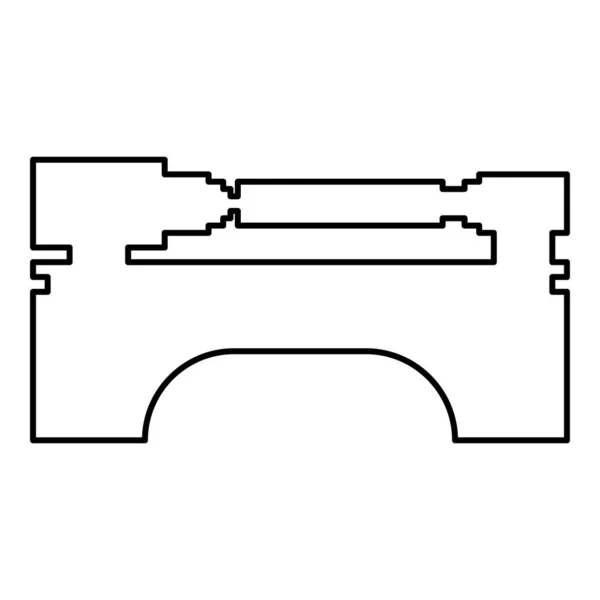 机床工业机械设备制造专业金属加工理念轮廓线条图标黑色彩色矢量图片说明瘦扁平风格简单 — 图库矢量图片