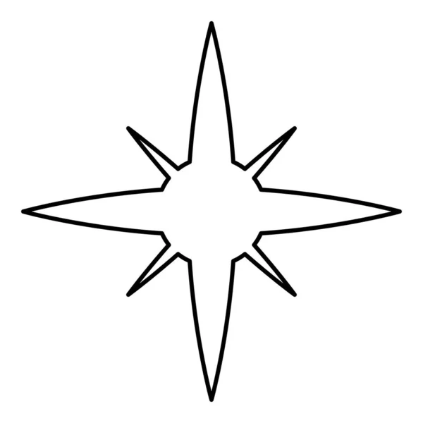 星星星之火轮廓线条图标黑色彩色矢量图解图像细平样式简单 — 图库矢量图片