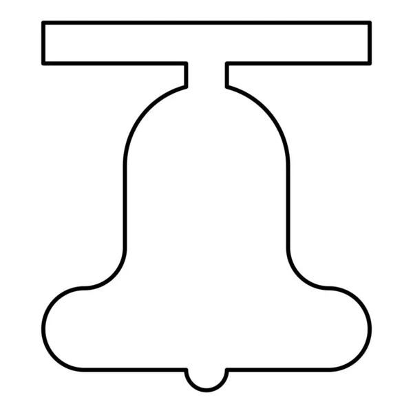 Church Bell Beam Concept Campanile Belfry Contour Outline Line Icon — Stock Vector