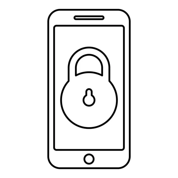 Smartphone Lock Personal Data Security Cyber Access Concept Phone Locked — Vetor de Stock