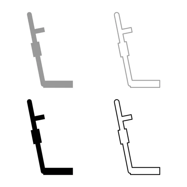 Metalldetektor Set Symbol Grau Schwarz Farbvektor Illustration Bild Einfach Solide — Stockvektor