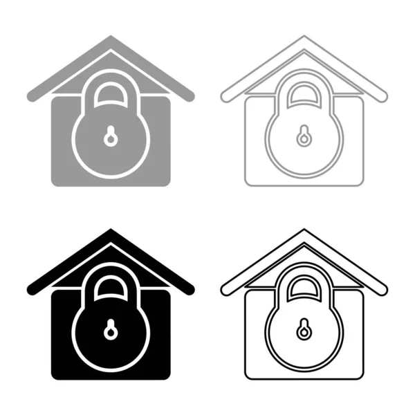 Lock House Home Protection Locked Padlock Concept Safety Defense Security — Stock Vector