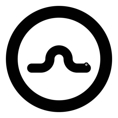 Sürünen solucan yer solucanı sürünen omurgasız yaratık simgesi yuvarlak siyah renk vektör illüstrasyon görüntüsü basit taslak biçimi