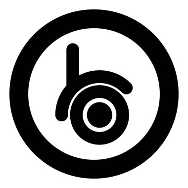 Mobilya simgesi için Caster tekerleği yuvarlak siyah renk vektör illüstrasyon resmi katı dış hat biçimi basit