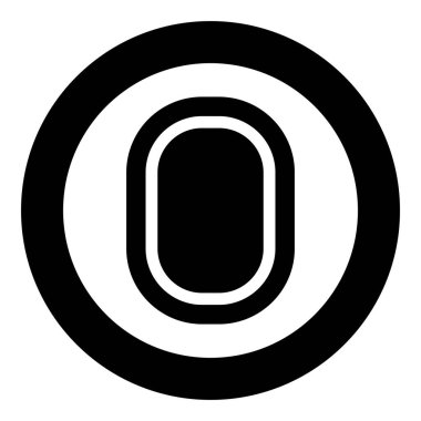 Uçak uçağının pencere penceresi aydınlatma penceresi lomboz düzlem iç simgesi yuvarlak siyah renk vektör illüstrasyon görüntüsü basit dış hat biçimi