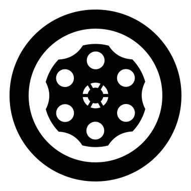 Tabanca simgesinin yuvarlak siyah renk vektör illüstrasyon çizim biçimi basit