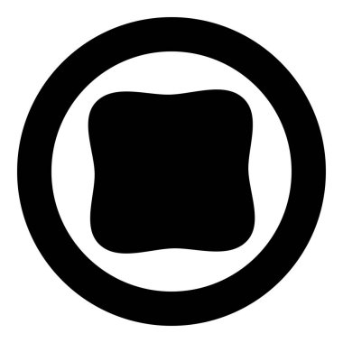 Kare yuvarlak köşeli dikdörtgen şekil simgesi yuvarlak siyah renk vektör illüstrasyon biçimi düz dış hat biçimi