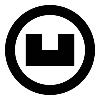 Kare delikli çukur çukurlu simge yuvarlak siyah renk vektör illüstrasyon görüntüsü katı ana hat biçimi basit