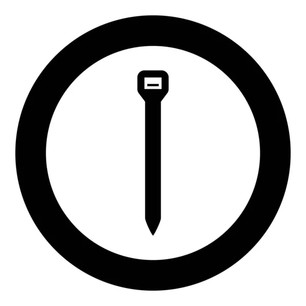 Cable Tie Zip Building Material Icon Circle Black Color Vector — 스톡 벡터