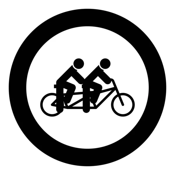 Duas Pessoas Passeio Bicicleta Tandem Juntos Conceito Equipe Bicicleta Montando — Vetor de Stock