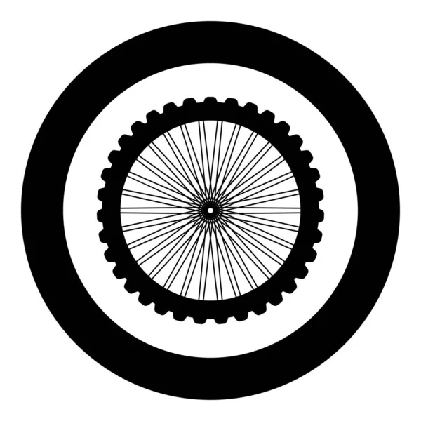 Велосипед Колесо Велосипед Велосипед Значок Мотоцикла Колі Круглий Чорний Колір — стоковий вектор