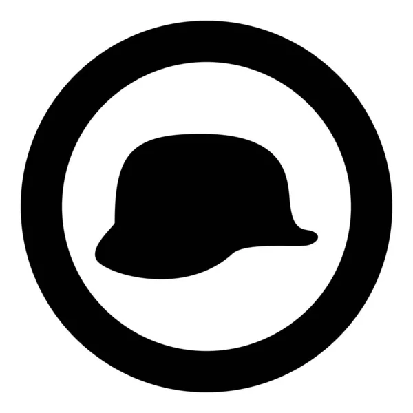 German Helmet World War Two Stahlhelm Ww2 Icon Circle Black — Stock Vector