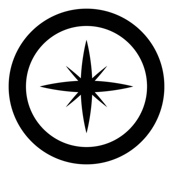 Stern Funkensymbol Kreis Runde Schwarze Farbe Vektor Illustration Bild Solide — Stockvektor