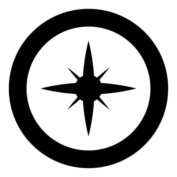 円の中の星の火花アイコン丸みを帯びた黒のベクトル図イメージソリッドアウトラインスタイルシンプルな — ストックベクタ