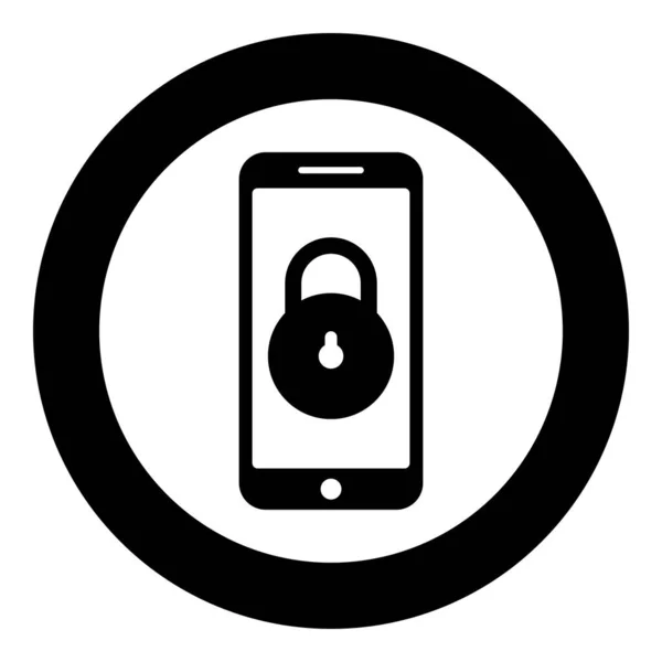 Smartphone Verrouiller Sécurité Des Données Personnelles Cyber Concept Accès Téléphone — Image vectorielle