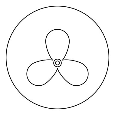 Fan araba problemi uyarısı simgesi yuvarlak siyah renk vektör illüstrasyon çizgisi ince çizgi biçimi basit