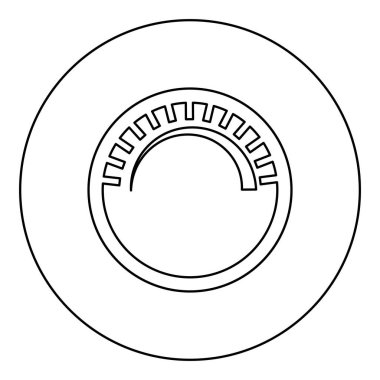 Knob regülasyon sapı varyasyon değeri düzenleme işareti düzey konsept ayarlama düğmesi simgesi yuvarlak siyah renk çizim çizim dış hat ince biçimi basit