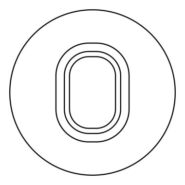 Uçak uçağının pencere penceresi aydınlatma penceresi lomboz düzlem iç simgesi yuvarlak siyah renk çizim çizim çizgisi ince çizgi biçimi