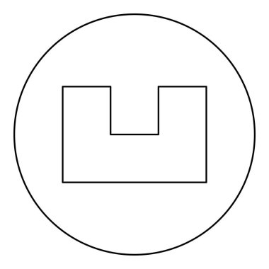 Kare delikli çukurlu çukur simgesi yuvarlak siyah renk vektör çizim ana hatları ince biçimli basit