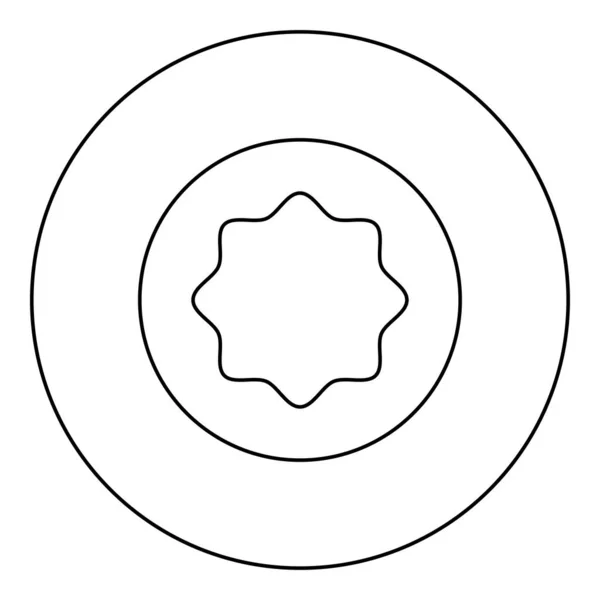 Gummidichtung Puck Unter Gerundetem Achteck Kreis Symbol Kreis Runde Schwarze — Stockvektor