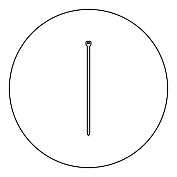 Kabelbinder Reißverschluss Baumaterial Symbol Kreis Rund Schwarz Farbe Vektor Illustration — Stockvektor