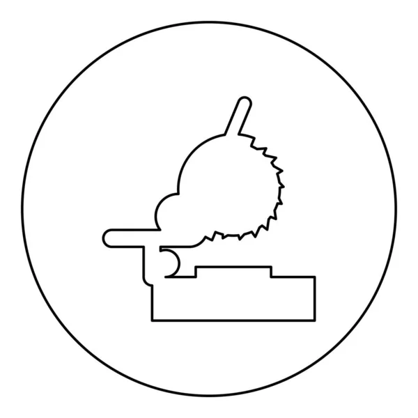 Gehrungssäge Bankstahl Abgeschnitten Maschine Tischlerei Werkstatt Konzept Symbol Kreis Runde — Stockvektor