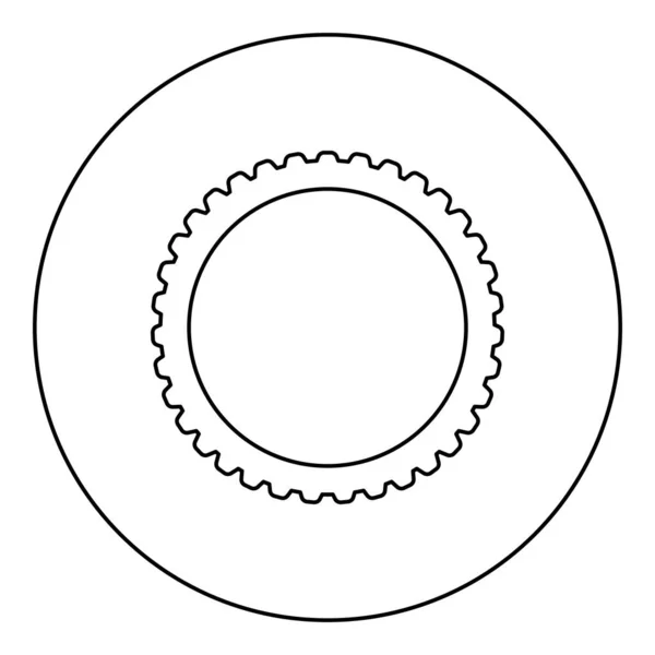 自行车轮胎轮胎摩托车零部件轮胎橡胶复合图标圆形圆形圆形黑色矢量图像轮廓线条细型简约 — 图库矢量图片
