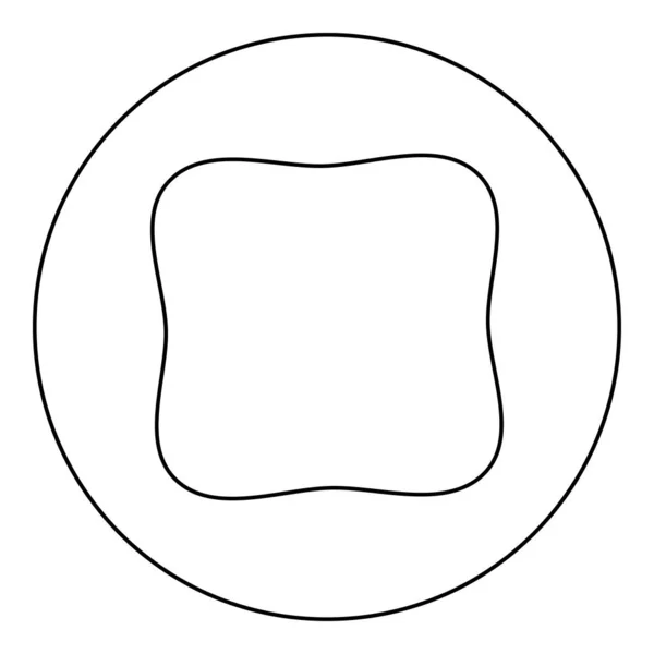 丸みを帯びた角の四角形のアイコン丸みを帯びた黒のベクトルのイラスト画像アウトライン輪郭線細いスタイルシンプルな — ストックベクタ