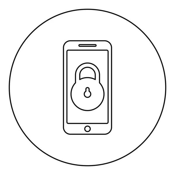 Smartphone Verrouiller Sécurité Des Données Personnelles Cyber Concept Accès Téléphone — Image vectorielle