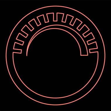 Neon düğmesi düzenleme sapı varyasyon değeri düzenleme işareti seviye ayarlama düğmesi kırmızı renk çizimi düz resim ışık çizimi