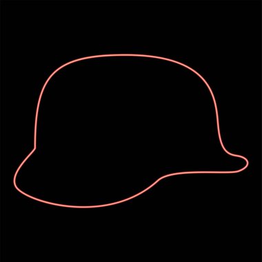 Dünya Savaşı 'nın Neon Alman miğferi iki stahlhelm ww2 kırmızı renk vektör illüstrasyon görüntüsü düz ışık stili