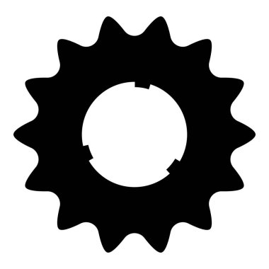 Cogset sprocket Bisiklet Yıldızı dişli dişli dişli dişli dişli dişli dişli dişli dişli siyah renk vektör resimleme düz stili