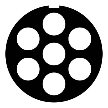 Et öğütücü tabak öğütücü için ızgara Et kafes süzgeç simgesi siyah renk illüstrasyon basit düz resim